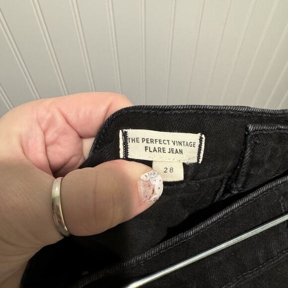 Madewell The Perfect Vintage Flare Jeans Black Denim Size 28 - Picture 6 of 7